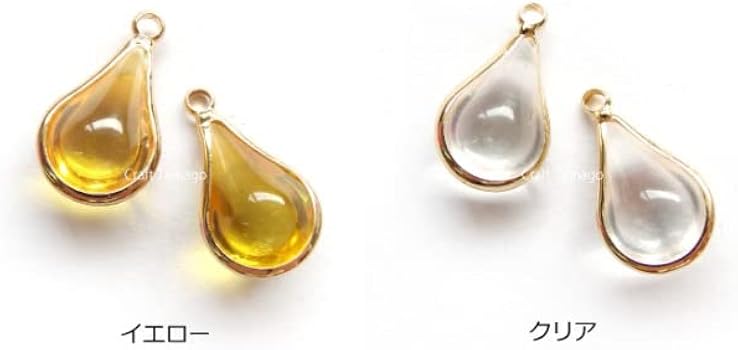 雫プレート　くり抜き　詳細画像2枚目　チャームあり¥180 無し¥160 Amazon.co.jp: [クラフトタマゴ] 2個 チャーム パーツ しずく 雫